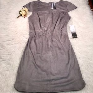 NWT Kenzie Gray Faux Suede stretch shift Dress XS